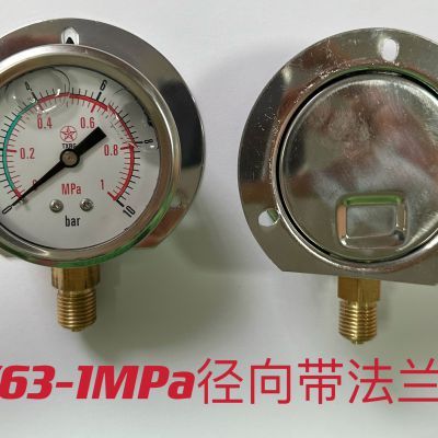 Y63 1Mpa bottom connection pressure gauge with flange,pressure gauges China factory