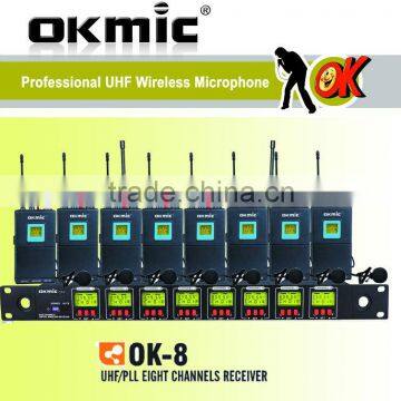 OK-8 PLL 8 channels wireless microphone