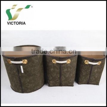 Victoria Dark Green With Cotton Handle Laundry Storage Box