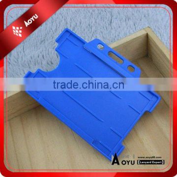 Blue vertical hard plastic card holder for name card/business card