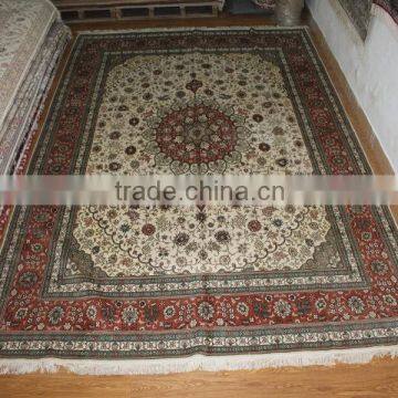 classic scarlet blooming flower silk carpet price hand knotted silk carpet