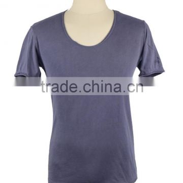 garment dyed technics cotton round neck short sleeve T-shirt for men