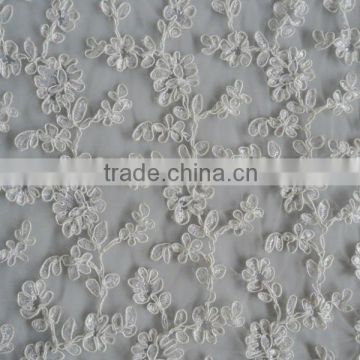 Superb bridal fabric mesh embroidery lace