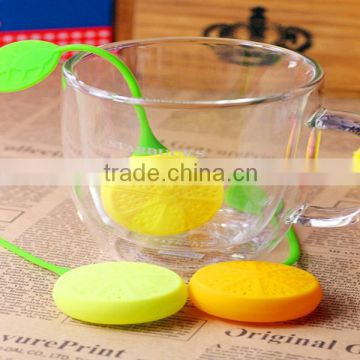 LFGB material silicone tea strainer approved , lemon shape silicone tea strainer