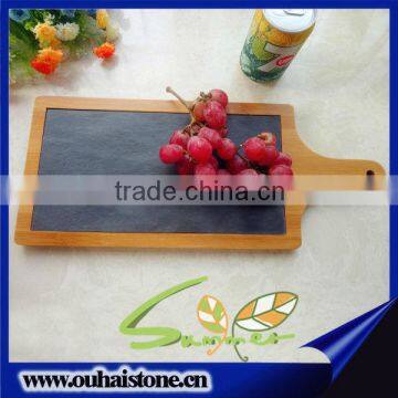 Fashionable hig quality natural slate stone dinner plate mat