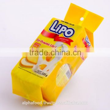 Best Sale Cookies Biscuit Snack LIPO 135g Cream Egg Coasted Bread with Crispy Texture, Low-Salt, Low-Fat