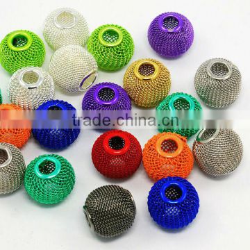 Iron Wire Mesh Beads, Inspired for Basketball Wives Earrings Making, Rondelle, Mixed Color, 16x13mm, Hole: 6mm(IFIN-B084-4-M-1)