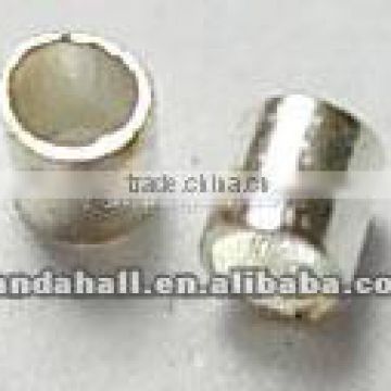 Large End Crimp Beads, Copper, Silver Color, 1.5mm(E001-S)