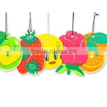Fruit smell perfume paper hanging car air freshener for market compaign