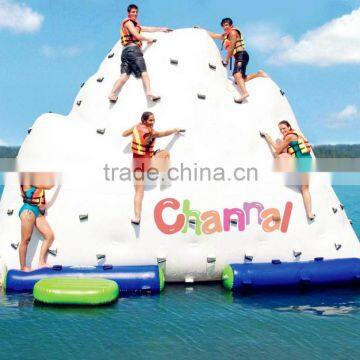 Outdoor used kids big inflatable pool slide with climbing wall