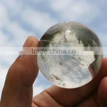 Huge 42mm(1.6") white Hair Quartz Sphere, Crystal Ball