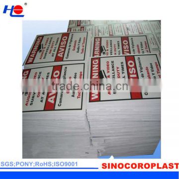 aging resistance and heat resistant polypropylene fluted rigid signboard