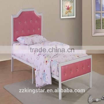 Single wooden Bed design simple design leather single bed for bedroom