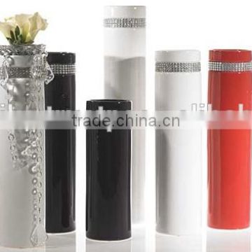 Wedding Cylinder flower vase long wedding table black Cylinder vase