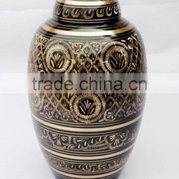 tall black handicrafted unique decorative metal urns