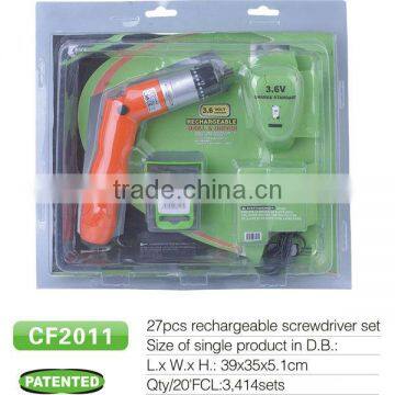 3.6V rechargeable cordless screwdriver