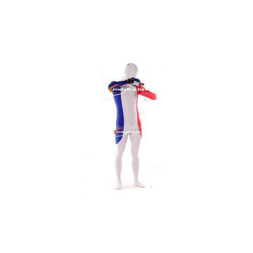 France Flag Lycra Zentai Suit