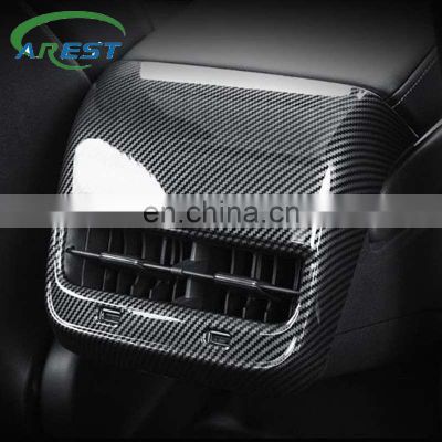 For Tesla Model 3 Model Y Car Interior Rear air outlet cover back exhaust vent cover Sparkle Carbon fiber auto accessories