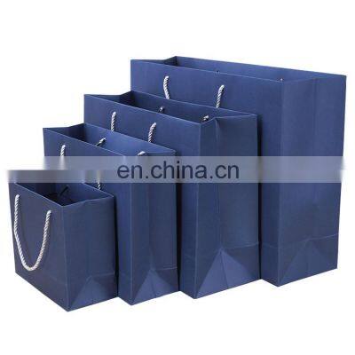 Wholesale Custom Blue Clothing Boutique Paper Shopping Gift Bag Luxury With Logo