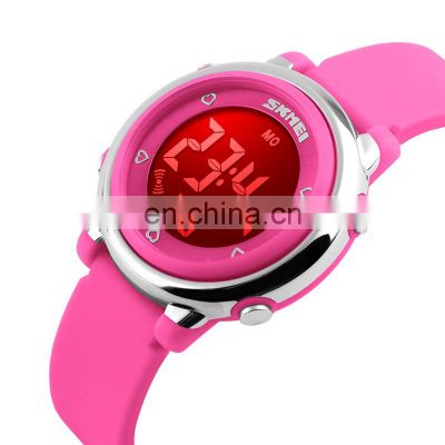 Custom kids watches Skmei 1100 kids digital watches silicone strap 7 colors LED light waterproof material