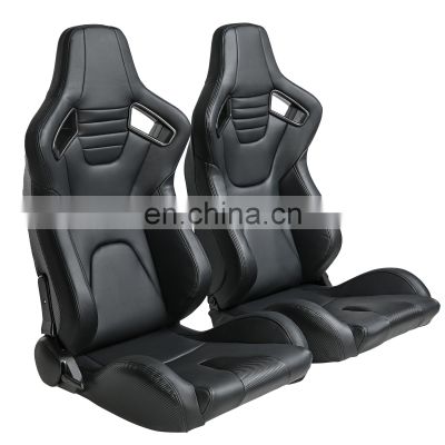 Black PVC  Adjustable with single double slider universal racing seat for car use Car Seat