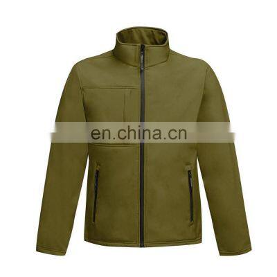 Olive Color Custom Outdoor Running Softshell Jacket For Men Jogging tracks running wears with super soft materials