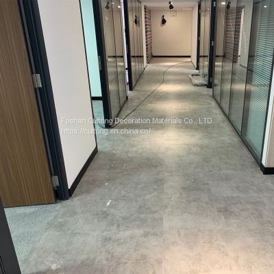 2mm marble PVC floor back dry LVT floor square stone plastic floor tile cement grey sheet plastic floor