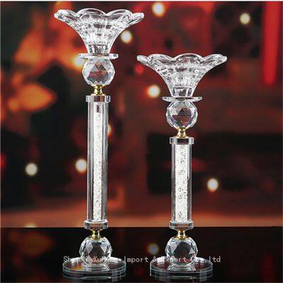 Single Head Crystal Candle Holder Clear Wedding Crystal Glass Candle Holders For Wedding Table Decoration