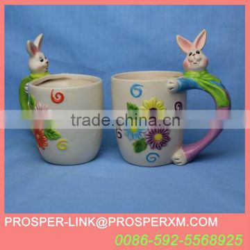 ceramic easter mug with rabbit