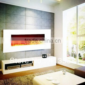 LED ( logs , crystal , pebbles optional ) white wall mounted flame electric fireplace                        
                                                Quality Choice