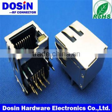 professional supplier RJ45 pcb mount modular Connector with LED and EMI