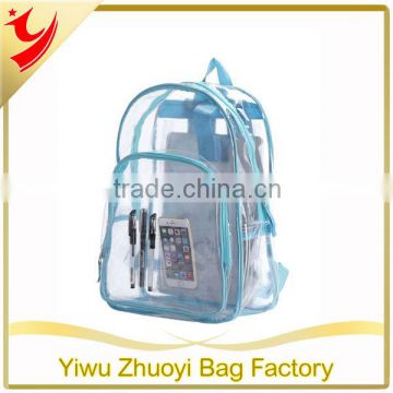 Light Blue Transparent Clear PVC School Bag, Made in Durable Plastic