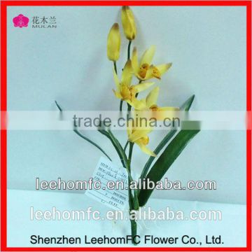 Yellow Flower Lifelike Long Single Stem Silk Flower For Decoration