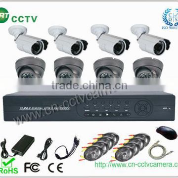 8 channel dvr system kit with 8pcs cameras (GRT-D3608EK4-4CT)