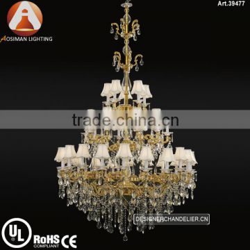 30 Light Big Zinc Crystal Chandelier for Interior Decoration