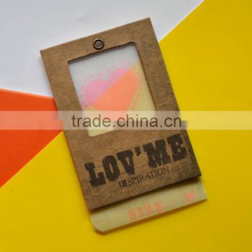 oil paper and chip board paper hang tags with metal eyelet