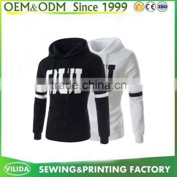 Guangzhou Factory Price Custom your own logo Printing Men Black hoodies