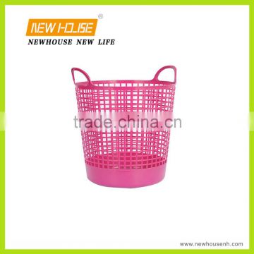 Big Size Colorful Plastic Laundry Basket with Hole