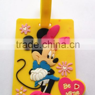 Newest Design Attractive Fancy Soft PVC Luggage Tags Cartoon Bag Tags Wholesale