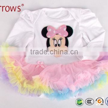 LTZ008-E Toddler Girl Dresses Princess Costume 2016 Brand Kids Dress Girls Clothes Mickey Print Children Dress