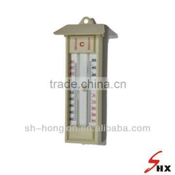 Max-min mercury thermometer house shape