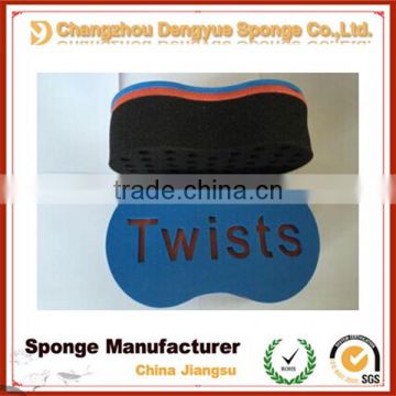 Direct manufacturer supplied hair twists with two sides sponge with Sponge or Twist Logo