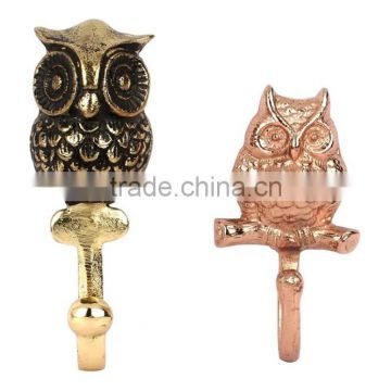 owl shape black and copper finish brass key holder , decorative item