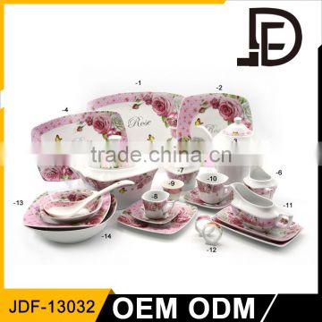 Drinkware rose ceramic porcelain pink dinnerware, english dinnerware