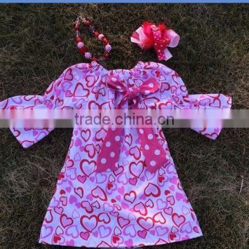 baby girls heart dress valentines dress with matching headband and chunky necklace set