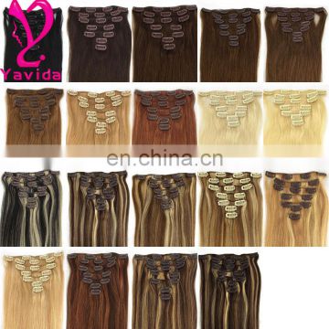 Wholesale Cheap!! 22" 7PCS 70g/set Full Head Remy Clip In Human Hair Extension color 60#