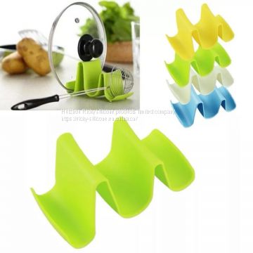 New PP Creative Wave Pot Cover Holder Multifunctional Spoon Holder Rack Pot Lid Stand Rack Kitchen Tools Accessories