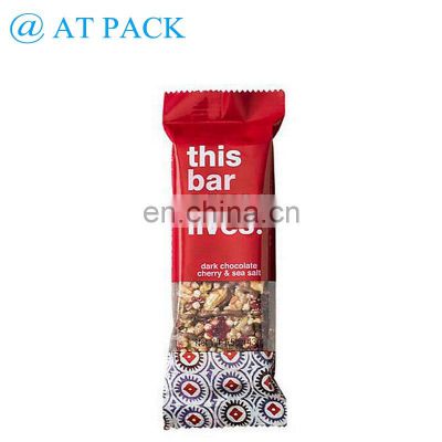 Custom printed laminated snack bar packaging with easy tear granola bar wrapper