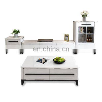 Modern Luxurious TV Stand Cabinets Tempering Glass Table Set Storage For Living Room Furniture