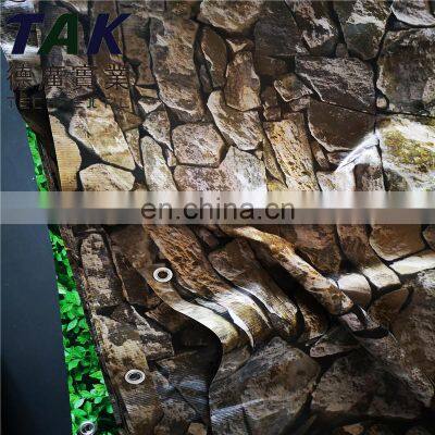 Waterproof Double-Printing Stone Pattern 40gsm 75cmx6m PVC Privacy Fence Balcony Screen Covering
